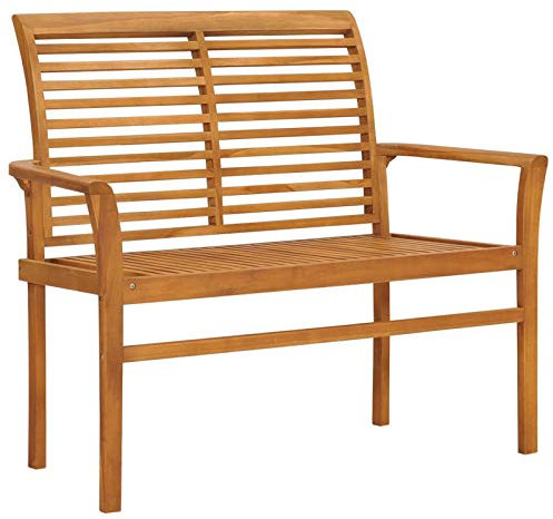 Iiaky Gartenbank Sitzbank Outdoor Parkbank Bank Balkon Gartenbank Sitzbank GartenbäNke 112 cm Massivholz Teak