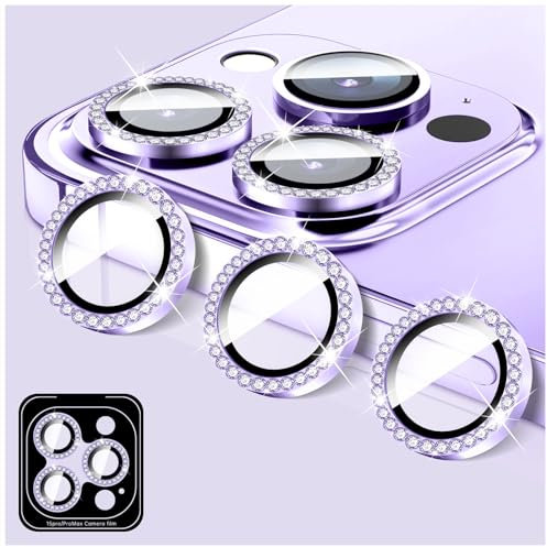 LucBuy Protezione per Fotocamera Compatibile con iPhone 12 Pro, Copertura per Obiettivo Della Fotocamera in Vetro Temperato Diamond, Anelli Metallici Autoallineanti Individuali