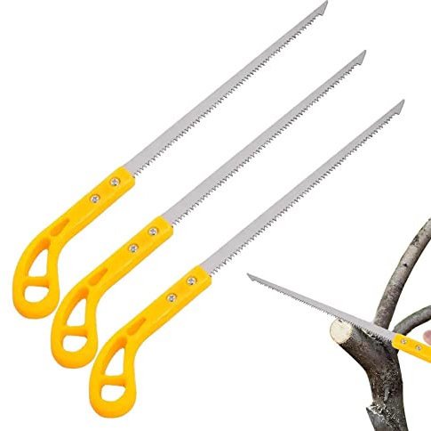 3 Pieces Outdoor Portable Hand Saw, MiniWall Panel Rugged Wood Working Small Saw with Non-Slip Handle, Easy Cutting Pruning Saw, Fine-Toothed Hand Saw for Garden Pruning