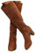 MEECHI Stivali da Cowboy da Donna con Gambale Lungo Boots Western con Tacco Largo Stivali Alti in Pelle Scamosciata Impermeabile con Cerniera Scarpe Autunno Inverno for Esterni, Feste(Brown,40 EU)
