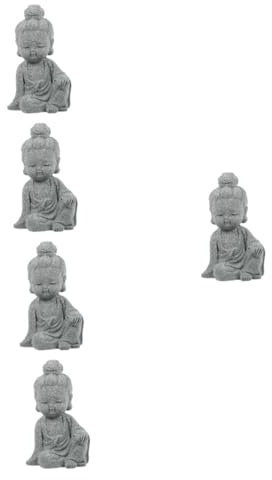 Yardwe 5 Stück Tee Haustier Ornament Kleine Buddha Statue Desktop Buddha Desktop Harzstatue Zen Buddha Tischplatte Buddha Dekoration Vintage Handwerk Buddha Statue