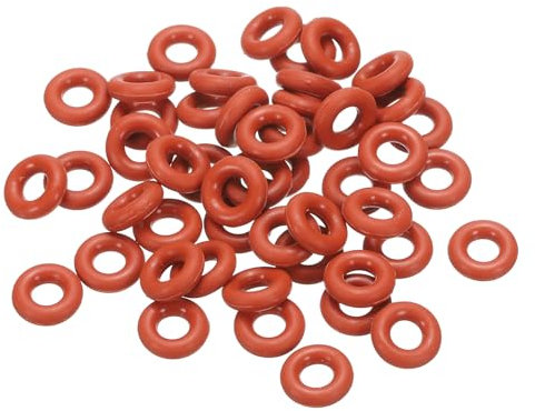 PATIKIL Silicone O-Ring 10mm OD 4mm ID 3mm Width, 50Pcs Metric VMQ Sealing Gasket Replacement for Plumbing Compressor Valves Repair, Red