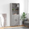 Highboard Grau Sonoma 69,5x34x180 cm Holzwerkstoff,Hohes Sideboard mit HighboardAufsatz Eleganter Schrank aus Holzwerkstoff mit viel Stauraum für das Wohnzimmer in Grau Sonoma Diele & Flur Möbel