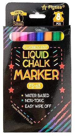 Paquete de 8 rotuladores de tiza líquida borrables, marcadores fluorescentes para pizarra blanca y ventana de cristal