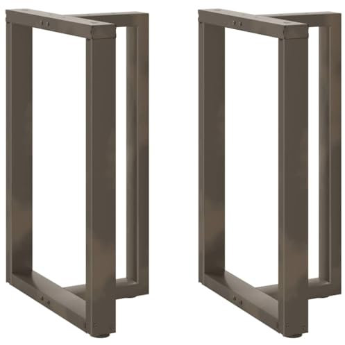 vidaXL Bartischbeine T-Form 2 Stk. Naturstahl 60x35x(90-91) cm Stahl, Tischbein, Tischbein Metall, Esstischbein, Möbelbein, Schreibtischbein