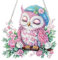DOMROM Vogel Diamond Art Painting Anhänger, Eule Diamond Painting Fensterbilder anhänger, Blumen Diamond Painting Hängende Ornament für Kinder Erwachsene Diamant Malerei Basteln Tür Fenster Deko