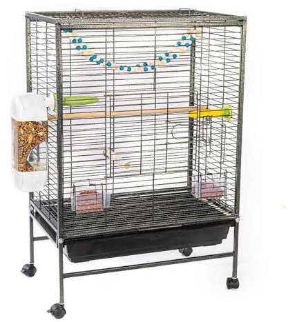 PJDDP Vogelvoliere Mit Offener Oberseite, Vogelkäfig, Käfig Für Papageien, Vogelvoliere Innen Und Außen Mit Tablett Und Rollen Für Kakadus, Kanarienvögel, Papagei