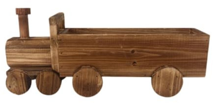 LOVIVER Train Flower Pot Decorative Plant Pot Sturdy Home Decoration Gift Flower Container Wooden Planter for Living Room Garden Home