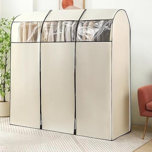 Kleiderständer Überzug，Kleiderständer Abdeckung Outdoor，Schutzhülle für Kleiderständer，Vliesmaterial, feuchtigkeitsbeständig, insektensicher, visuelle Fenstergestaltung，geeignet für Bodenaufhänger(A,1