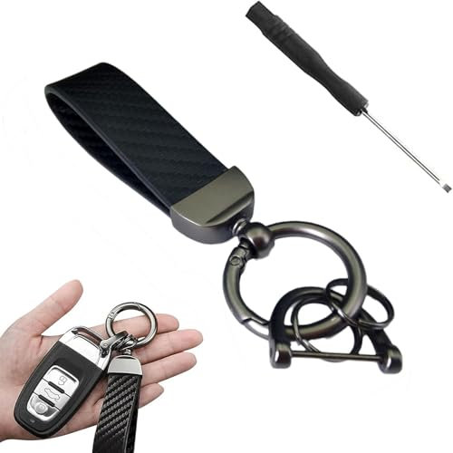 WEDSLK Porte-clés de Voiture pour Mercedes GLC X254, Portable Porte Clés en De Anneau Anti-Perte Léger Simple Et Pratique Accessoires Voiture,A/Black