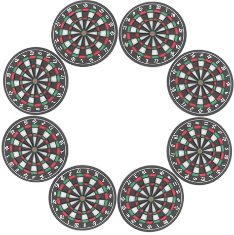 Schwarze Untersetzer im 8 Stück aus Abs, Dartscheiben Design | Tassen Untersetzer für Gläser und Suppenschalen, Rutsch, Glatte Oberfläche, Tischschutz, Küche