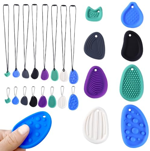 Echehi Sensorik Spielzeug, 8er-Set Fidget Toys für Erwachsene & Kinder, mit Verstellbaren Lanyards, Sensorisches Spielzeug gegen Angst & Stress, für Konzentration, ADHS, Autismus