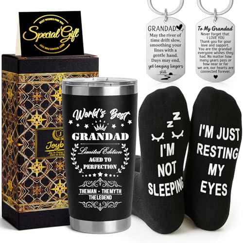 Joybble Grandad Birthday Gifts, Personalised Gift Sets for Men, Stocking Fillers Gift Ideas for Men, 20oz Stainless Steel Travel Tumbler Gifts for Him, Presents for Valentines Anniversary Fathers Day