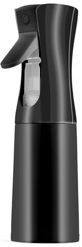 URAQT Sprühflasche Haare, 200ml Kontinuierliche Wassersprühflasche, Zerstäuber Sprühflasche, Auslaufsicher mit Feinem Sprühnebel, Kleine Sprühflasche für Haare, Hautpflege, Reinigung (Schwarz)