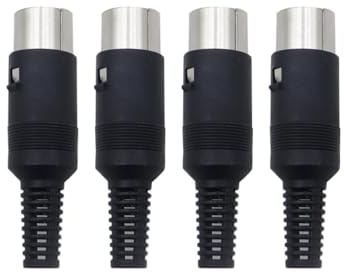 Ausi 4 connettori maschio DIN a 7 pin per cavo MIDI, adattatore audio con terminali a saldare, manico in plastica e involucro in metallo