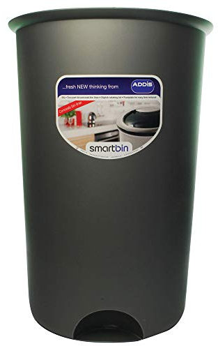 Addis Round Bin Base, Plastic, Metallic Grey, 50 Litre