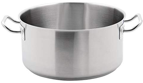 Vogue Stewpan in Silver 18/10 Stainless Steel with Sturdy Stay Cool Welded Handle - Heavy Duty Cooking Induction Compatible Pan - 12.5L / 320mm