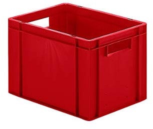 EURO-Behälter | Wände und Boden geschlossen | LxBxH 400 x 300 x 266 mm | Rot | VE 5 Stk