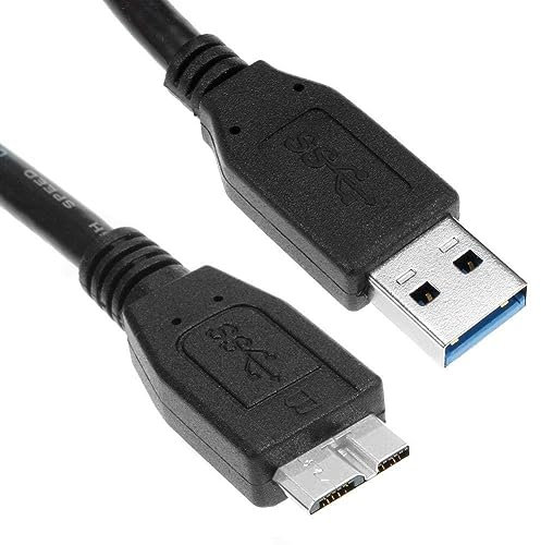 DragonTrading Cable USB 3.0 de repuesto compatible para disco duro externo portátil Western Digital WD, Seagate, Clickfree, Toshiba, Samsung, USB 3.0 A a USB Micro-B, 0,5 metros