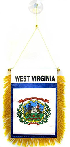 AZ FLAG - Wimpel West Virginia - 15x10 cm - Bundesstaat West Virginia Mini Flagge 10 x 15 Cm - Auto Pennant Spezielle Auto