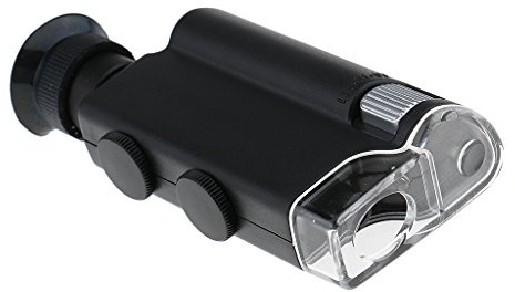 Mini 200-fach bis 240-fach faltbare Zoom Handlupe mit LED Licht, Vergrößrungglas für Juwelier Schmuck Lupe LED beleuchtet Mikroskop