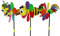 HAAC Windrad mit Tiermotiv Biene Hahn oder Schmetterlingsraupe Länge 52 cm Größe 23 cm Farbe bunt