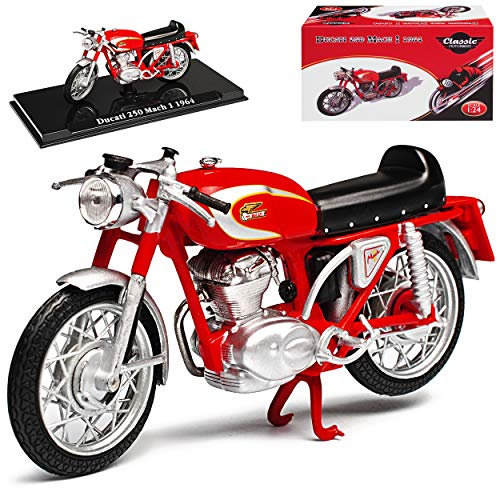 Atlas Ducati 250 Mach I 1964 Rot mit Sockel 1/24 Modell Motorrad