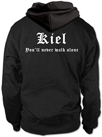 shirtloge - Kiel - You'll Never Walk Alone - Fussball Fan Kapuzenpullover Hoodie - Größe S - 3XL