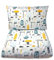 Balbina Kinder Baby-Bettwäsche-Set für Jungen Gelb Motiv 100 x 135 cm Deckenbezug 40 x 60 Kissenbezug 2tlg. 100% Baumwolle Reißverschluss (Autos)