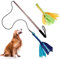 Auidy_6TXD Flirt Pole Jouet interactif pour chien avec 2 jouets à mâcher en corde pour mâcher et faire de l'exercice