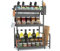 FEXPLENDID küchenregal arbeitsplatte, 63x49x22.5cm, gewürzregale für arbeitsplatte küche, Stahl, gewürz organizer, gewürzregal stehend, tischregal für Küche, Büro, Waschraum(3-Lagen schwarz)
