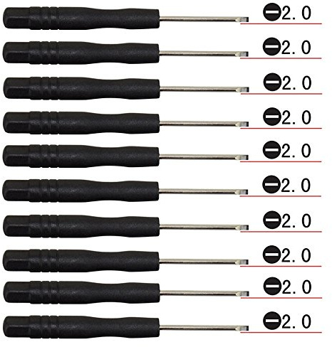 Fixinus Set of 50 Slotted 2.0mm Flat Head Mini Screwdrivers Set for Cell Phone Tablet Laptop PC Games and Small Electronics