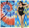 Winthome 2 Pack Microfiber Beach Towel, Extra Large Quick Dry Sand Free Beach Towel for Travel, Swimming, Holiday (Swirling +Geometry, 90×180cm - 2 pack)