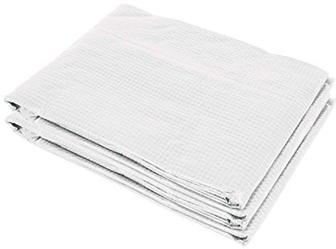 Outsunny Walk In Greenhouse Cover Replacement Reinforced Gardening Plant Growhouse Cover with Zipper Door and 6 Roll Up Windows, 4.5 x 3 x 2m, White, COVER ONLY