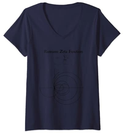 Damen Nerdy Riemann Zeta Funktion Graph Physik Mathematik Lehrer Geek T-Shirt mit V-Ausschnitt