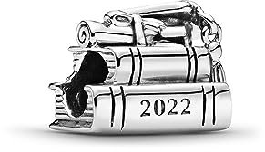 PANDORA Moments Schulabschluss 2022 Charm-Anhänger aus Sterling-Silber, kompatibel mit Armbändern aus der Moments Kollektion