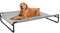 Veehoo Hundeliege Outdoor, Kühlendes Erhöhtes Hundebett Outdoor für Große Hunde, Tragbares Stehendes Haustierbett mit Waschbarem Atmungsaktivem Netz, rutschfeste Füße, Groß, Grau