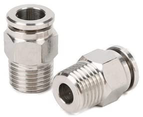 Racor de acero inoxidable V2A, conector de 1/8 pulgadas, 4 mm, 6 mm, 8 mm (1/8 – 6 mm).
