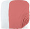 Lot de 2 housses de matelas a langer en éponge bouclette - Blanc / Terracotta - 50 X 75 cm