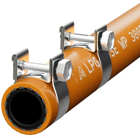 ap automotive 6mm x 1 Metre Butane/Propane LPG Gas Hose with 2 Pipe Clips