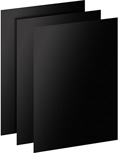 DIKER BBQ Grillmatte, Antihaft Grillmatten, 3er Set 40x33cm BBQ Grillmatte, Backmatte für Holzkohle & Backen, Wiederverwendbar PFOA-Frei-Toll über Kohle, grillmatte für gasgrill und Weber Style Grills
