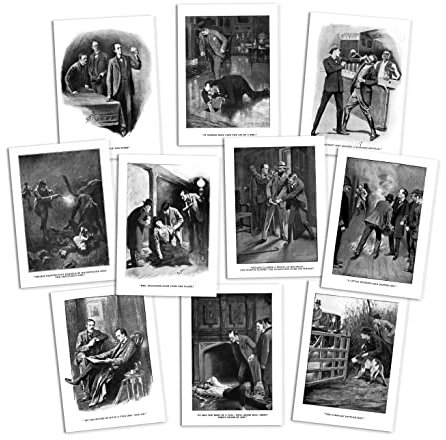Strand Clothing Sherlock Holmes Illustrationen Postkarten-Set 10 Stück – Sidney Paget Original Art Postkarten-Set