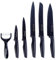 Lalene By RoyaltyLine messer scharf küche, Kochmesser 6 teilig mit anti haft Beschichtung, küchen messer Spickmesser, Brotmesser, Küchenmesser im Carbon Design (Non-stick Black)