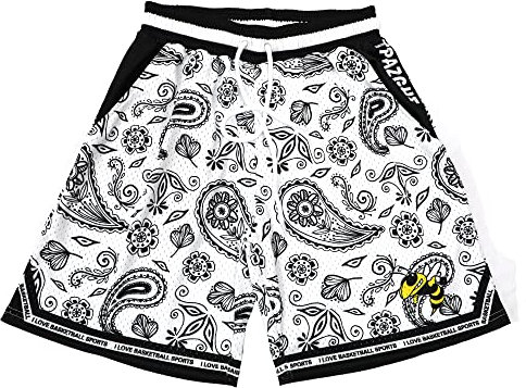 TPAZGHE Mens Sports Short Quick Dry Polyester Vintage Basketball Shorts with Pocket(A004,XX-Large)