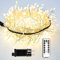 RESNICE Cadena de luces de petardo 15m, 500 LED, blanco cálido, alambre de plata, con mando a distancia, luces de hadas para árbol de Navidad, plantas y decoración interior