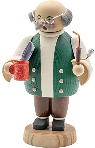 Seiffener Volkskunst Räuchermann Opa, 18 cm hoch, original Erzgebirge von Seiffener Volkskunst