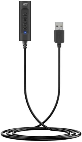 ACT Tarjeta de Sonido USB a Jack de 3,5 mm Hembra con Control de Volumen, Tarjeta de Sonido USB Externa, Conecta Audio y micrófono Aux con PC/Ordenador portátil/ - AC9360