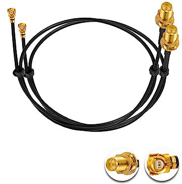 Vecys 2 Stück U.F.L1 zu RP-SMA Buchse Low Loss Koaxialkabel 12 /30CM U.F.L1 1.37mm Koaxial Pigtail Kabel für Wireless Router Mini PCIE Netzwerkkarten PCI Wi-Fi WAN Repeater