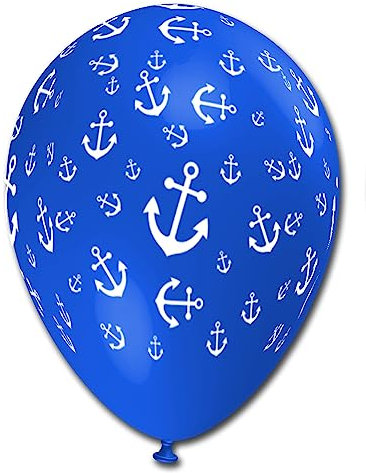 10 Luftballons Anker blau, ca. 30 cm Durchmesser