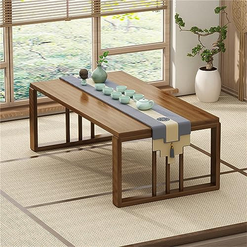HJDSUDU Klappbarer Tatami-Teetisch Im Japanischen Stil, Antiker Meditationsaltartisch, Bodentisch Im Japanischen Stil, Tatami-Tisch, Zen-Einfacher Haushalts-Couchtisch,70cm